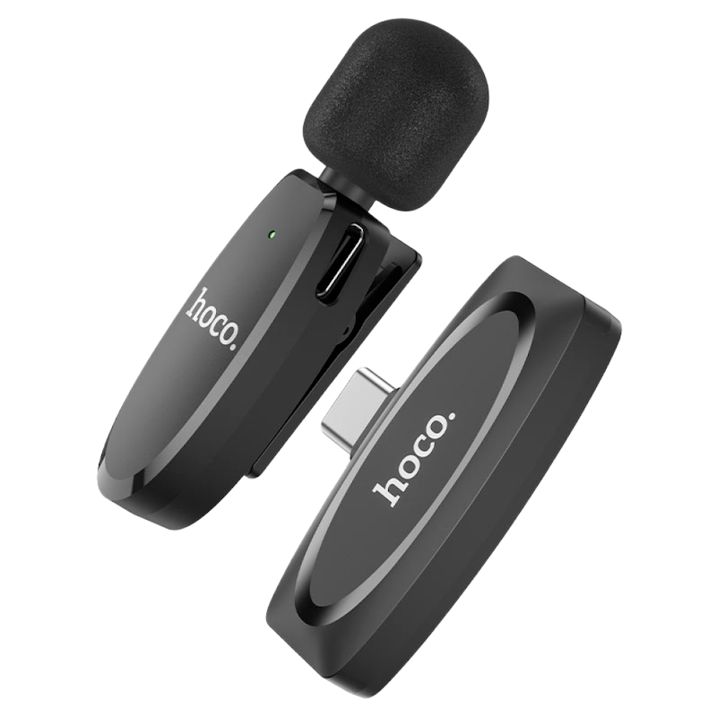 Picture of Hoco L15 Crystal | Type‑C Lavalier Wireless Microphone | 360° HD Pickup | 15ms Ultra‑Low Latency | 6 h Battery | Noise‑Reduction DSP | Clip‑On Mic for Smartphones & Tablets