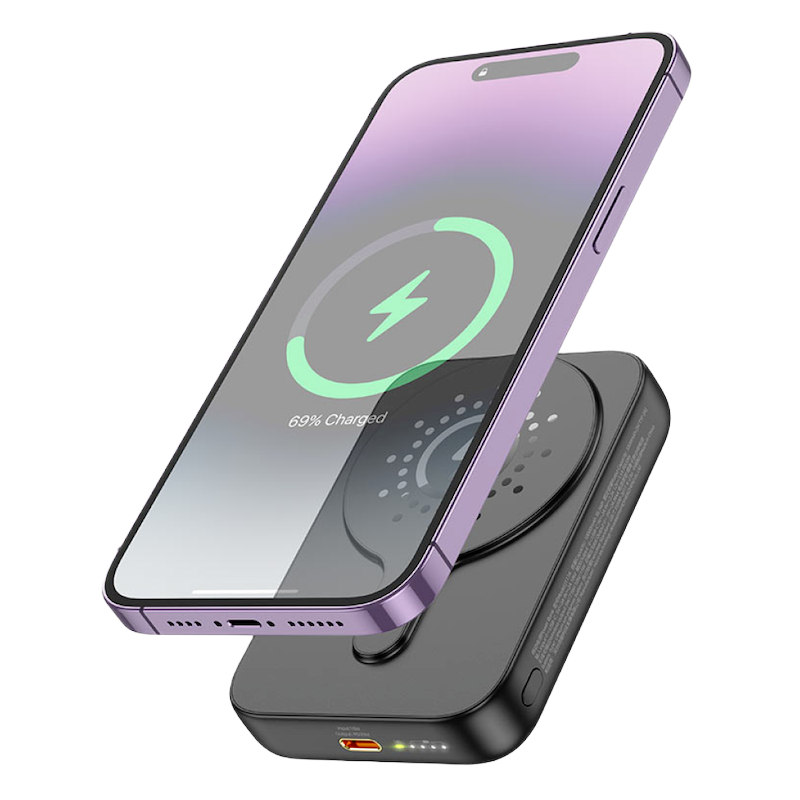 Picture of HOCO | J117A Esteem 10000mAh Magnetic Wireless Power Bank | PD 20W USB-C + 15W/10W/7.5W/5W Wireless (MagSafe 7.5W) | Type-C 18W Input | LED Power/Fast-Charge Indicator | For iPhone 12-15 & Android
