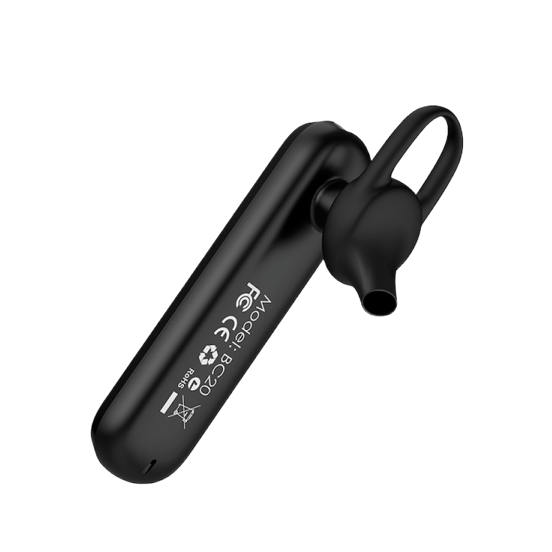 Picture of BOROFONE | BC20 “Smart” Mono Bluetooth Headset | BT 4.2 (WT200), 70mAh | 4h Talk/Music, 120h Standby | 10m Range, A2DP/AVRCP/HFP/HSP | DC5V, ~1.5h Charge | Lightweight Single-Ear Hands-Free for Android & iPhone.