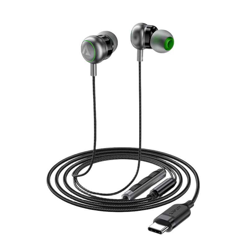 Picture of ACEFAST | L5 Type-C Wired Earphones with Mic | USB-C Digital Audio | 1.2m Braided Cable (TPE+Nylon), 18g | In-line Remote, HD Mic, Ergonomic In-Ear | For Android USB-C Phones & Tablets