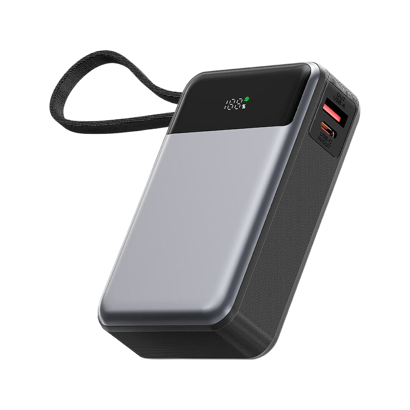 Picture of ACEFAST | M21 PD65W 20000mAh Power Bank with Built-in USB-C Cable | 65W USB-C PD + 22.5W USB-A | PPS/PD3.0/QC4+ | LED Digital Display, Pass-Through, Multi-Protection | 108×68×32.5mm, 345g | For Android, iPhone & Laptops.