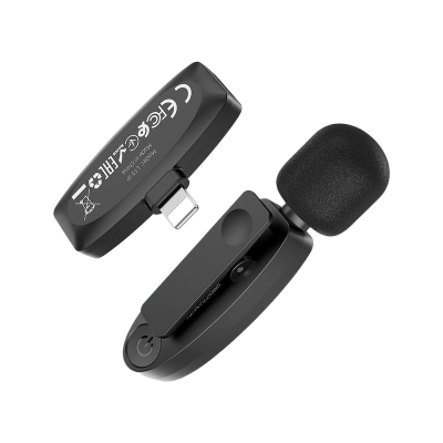Picture of Hoco | L15 Lightning | Wireless Lavalier Microphone for iPhone/iPad | 2.4GHz | 360° Omnidirectional | Noise Reduction | 15ms Low Latency | 15m Range | 70mAh 6H Battery | Plug-and-Play | Pass-Through Charging