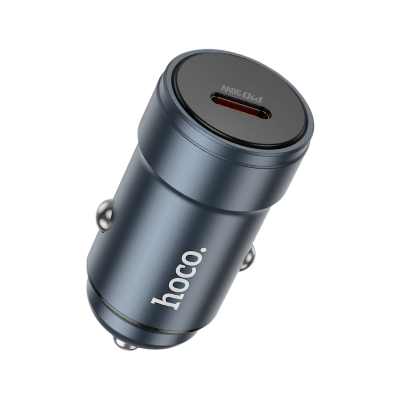 Picture of Hoco | Z57 Glorious | 30W PD/PPS USB-C Car Charger | Single Type-C Port | 12V/24V Fast Charge | PD/QC3.0/AFC/FCP Support | Aluminum Alloy Mini Body | Optional 1m C-to-C or C-to-Lightning Cable | Fast Car Charger for Android & iPhone