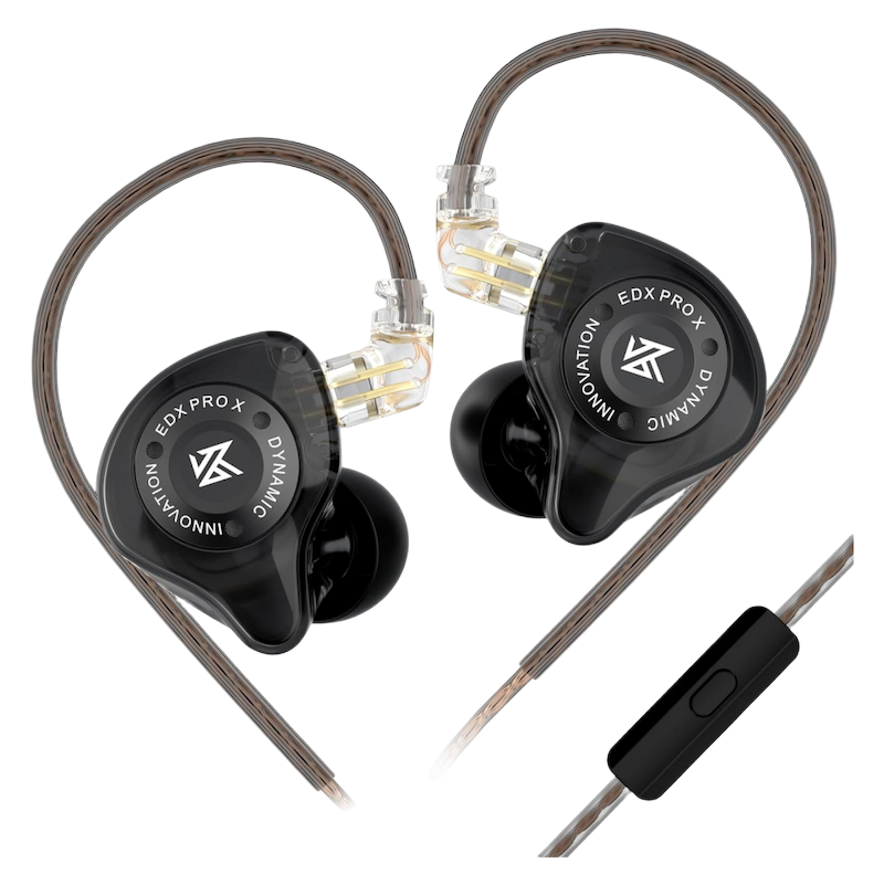 Picture of KZ | EDX Pro X | Wired In-Ear Monitor (IEM) | Super-Linear Single Dynamic Driver | Detachable 0.75mm 2-Pin Cable | In-Line Mic & Control | 3.5mm Plug | 23Ω, 108dB, 20–40kHz | Hi-Fi Bass for Music & Gaming