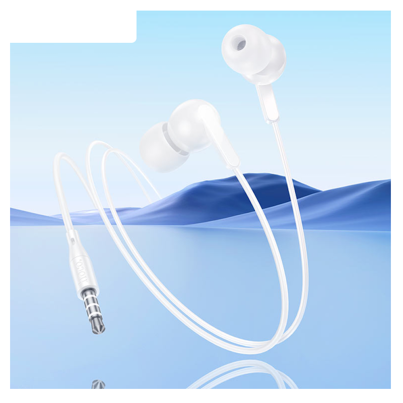 Picture of Hoco M124 Wide Wired Earphones | 10 mm Drivers | 3.5 mm AUX Jack | 1.2 m Tangle-Free Cable | In-Line Mic & Single-Button Control | Universal Compatibility