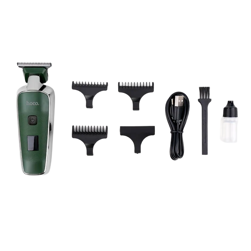 Picture of Hoco HP23 Diamond Electric Hair Clipper | 7,000 RPM Motor | 600 mAh Battery – 90 min Run | LED Display | Stainless‑Steel + PC Body | 3 Comb Guards – Precise Trimming