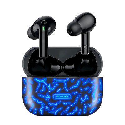 Picture of Awei | T29 Pro TWS Wireless Earbuds | Bluetooth 5.2 (AB1562F) | Up to 8h Playtime, 500mAh Charging Case | Type-C Fast Charging, RGB Gaming Case, Low-Latency Mode | For Android & iPhone