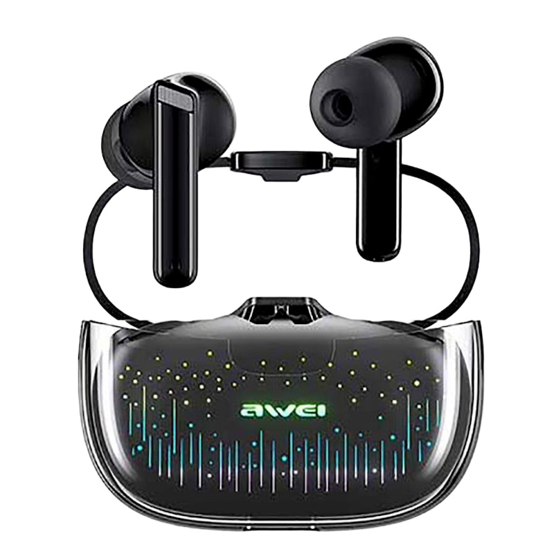Picture of Awei | T52 Pro TWS Wireless Earbuds | Bluetooth 5.3 (Jieli AD6973D4) | 8h Music / 9h Talk | 450mAh Case, 45mAh Buds | IPX6, RGB Breathing Lights, Touch Control | USB-C | For Android & iPhone.