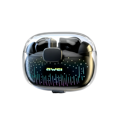 Picture of Awei | T52 ANC TWS Wireless Earbuds | Bluetooth 5.3 ANC+ENC | 10mm Driver | 6–8h Playtime, 300mAh Case | Low-Latency Gaming Mode, RGB Breathing Lights, IPX6 | USB-C | For Android & iPhone.