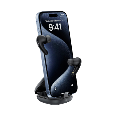 Picture of ACEFAST | W4 ENC TWS Wireless Earbuds | Bluetooth 5.4 (AB5656C32) | 10mm Driver | Built-in Phone-Stand Case | 7h Play (≈28h with Case) | 40mAh Buds + 350mAh Case | IPX4, USB-C, Quick-Charge | For Android & iPhone  McBay Pte Ltd +3