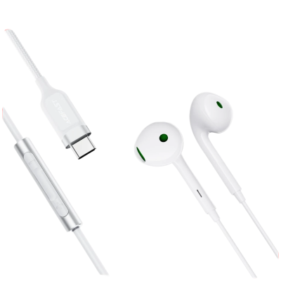 Picture of ACEFAST | L7 Type-C Semi In-Ear Wired Earphones with Mic | USB-C Plug-and-Play | Anti-Spray Noise-Reduction Mic | 1.2m Tangle-Resistant Cable, 16g | TPE+ABS+Aluminum+Nylon | For Android USB-C Phones & Tablets