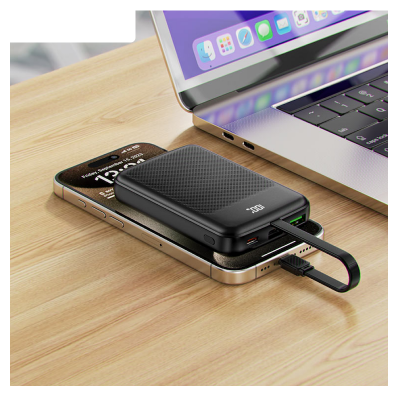 Picture of ACEFAST | M13 PD22.5W 10000mAh Power Bank with Built-in USB-C Cable | 22.5W USB-C & USB-A Fast Charge | PD3.0/PPS/QC4+ | LED Digital Display | 18W USB-C Input | 106×68.5×19mm, 185g | For Android & iPhone.