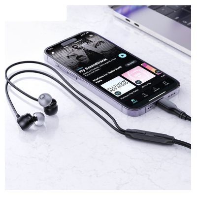 Picture of ACEFAST | L8 Type-C Wired Earphones with Mic | USB-C Digital Audio (No Pop-Ups) | 1.2m Cable, HD Mic & In-line Remote | Ergonomic In-Ear, Thick Silicone Cable | For Android USB-C Phones & Tablets.