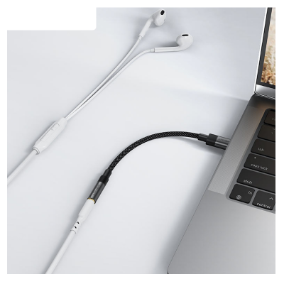 Picture of ACEFAST | J12 USB-C to 3.5mm Audio Converter | Hi-Fi DAC, Plug & Play | 0.15m Nylon-Braided, 6g | Aluminum Alloy + TPE Connectors | For USB-C Phones, Tablets & Laptops (Headphone/ AUX Adapter)