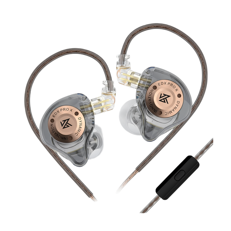 Picture of KZ | EDX Pro X | Wired In-Ear Monitor (IEM) | Super-Linear Single Dynamic Driver | Detachable 0.75mm 2-Pin Cable | In-Line Mic & Control | 3.5mm Plug | 23Ω, 108dB, 20–40kHz | Hi-Fi Bass for Music & Gaming