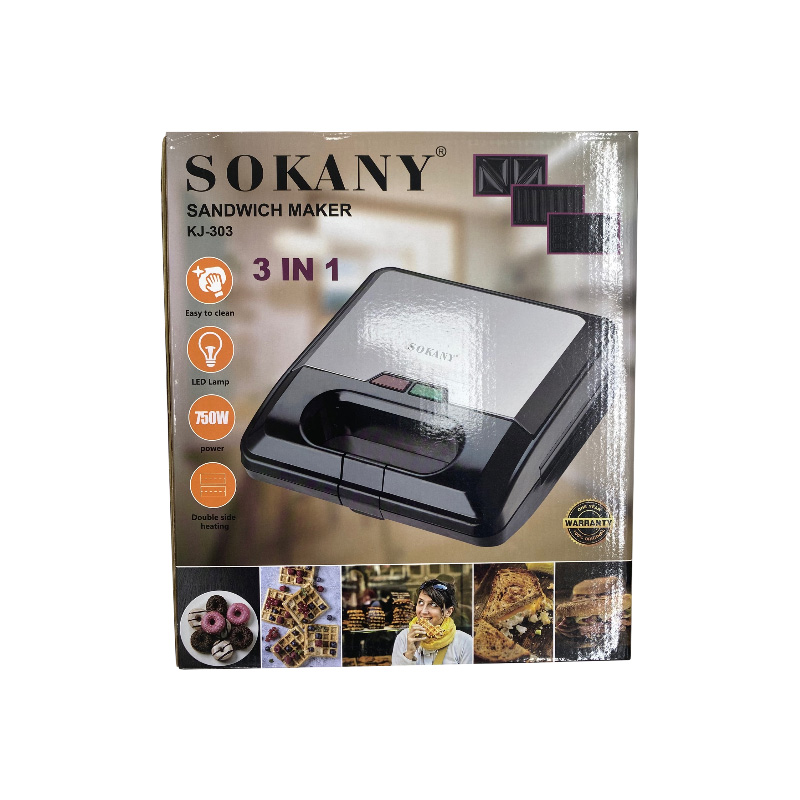 Picture of Sokany Sandwich Maker 3 in 1 KJ-303 | Grill Maker | Steak Maker | Waffle Maker
