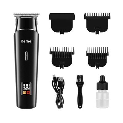 Picture of KEMEI Black Hair Clippers for Men, Cordless Clippers for Hair Cutting, Professional Barber Clippers, USB Rechargeable Wireless Haircut Clippers km-1113