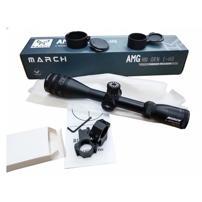 Picture of MARCH scopes, Tactical Optical Sight Reticle, RGB Illuminated Binocular Scope, Red Green and Blue, HS 4-16X44AOE