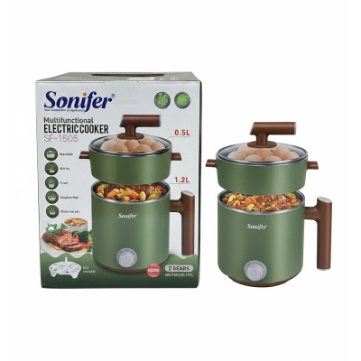 Picture of Sonifer  New Generation of Appliances  Multifunctional ELECTRIC COOKER  SF-1505  0.5L  Stew/boil  Stir fry  Fried  Soup/porridge  Shabu hot pot  1.2L  Sonifer  EGG COOKER  600W  2 GEARS  304 STAINLESS STEEL