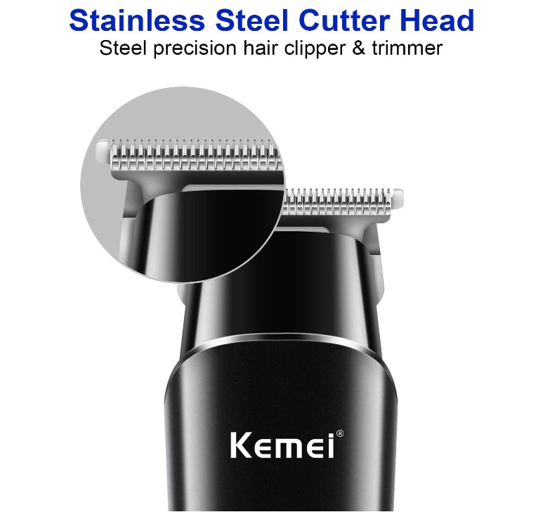 Picture of KEMEI Black Hair Clippers for Men, Cordless Clippers for Hair Cutting, Professional Barber Clippers, USB Rechargeable Wireless Haircut Clippers km-1113