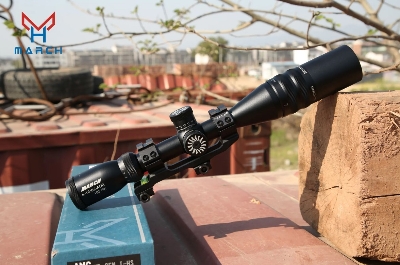 Picture of MARCH scopes, Tactical Optical Sight Reticle, RGB Illuminated Binocular Scope, Red Green and Blue, HS 4-16X44AOE