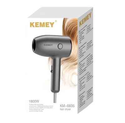 Picture of KEMEY Hair Dryer 1800 Watt Comes With Hot/Cool Air Temperature Settling Nozzle Free Design, AirIntake Filter, Best Hair Dryer For Women, KM-6835 hair dryers (KM-6835)