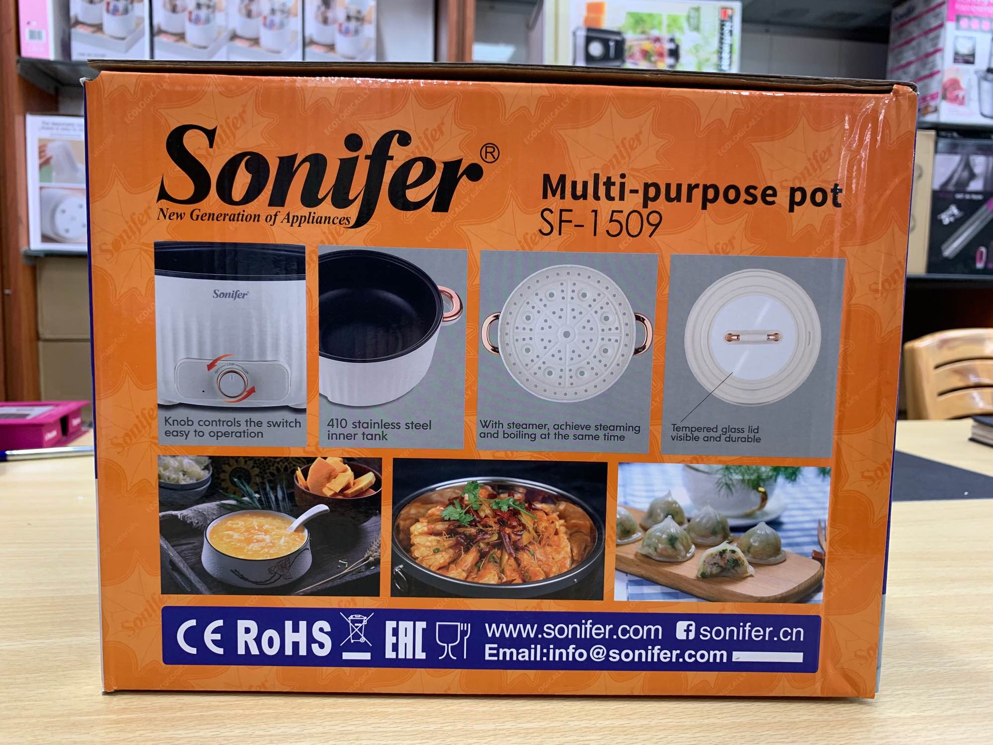 Picture of Sonifer R  New Generation of Appliances Multi-purpose pot  Steaming, Stewing, Shabushabu, Boiling  SF-1509  4.5L 1350W  POWER