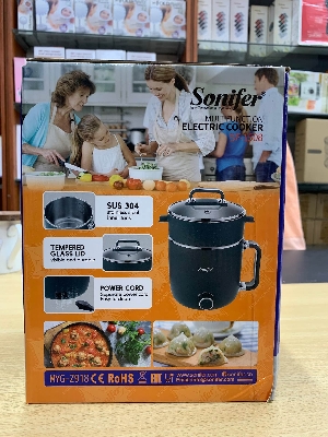 Picture of Sonifer  New Generation of Appliances  Multifunction Electric Cooker  STEAMING STEWING SHABUSHABU BOILING MULTI-FUNCTIONAL OPERATION  SF-1508  1.8L  With steamer - 600W POWER