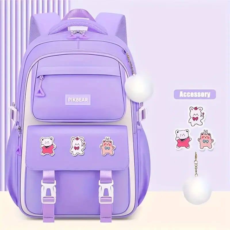 Picture of Kids Backpack Children School Bags Waterproof Primary Schoolbag Book Bag (Purple)