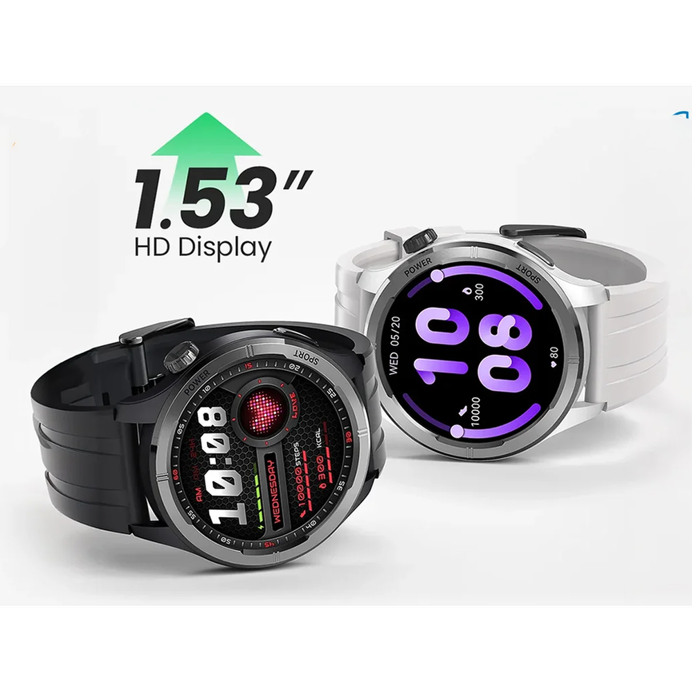 Picture of Haylou Solar Neo 1.53" Bluetooth Calling Smart Watch (Silicone+Woven) Strap- Silver