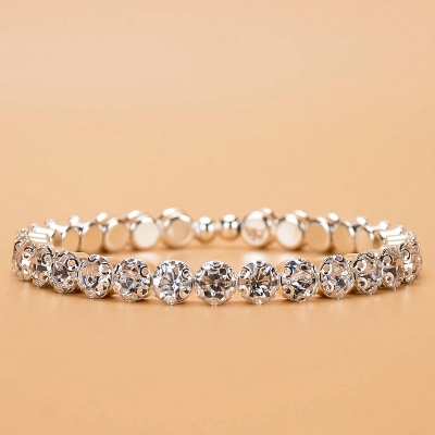 Picture of Crystal Stretch Bracelet Elegant Rhinestone Jewelry for Women