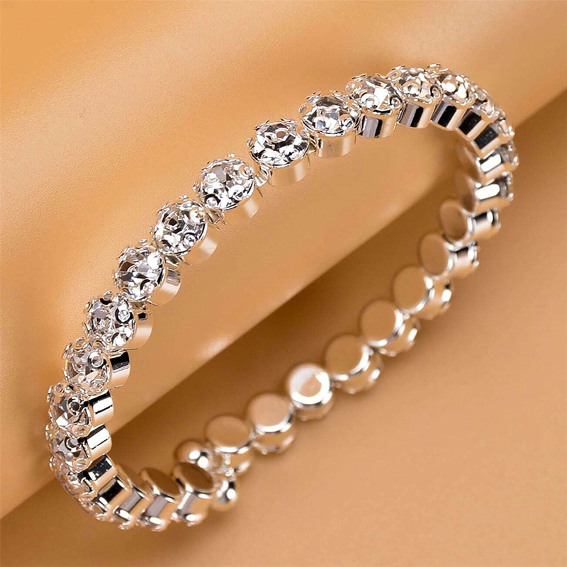 Picture of Crystal Stretch Bracelet Elegant Rhinestone Jewelry for Women