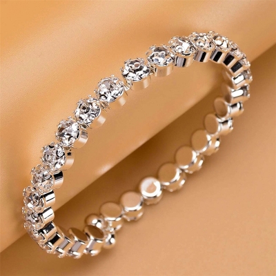 Picture of Crystal Stretch Bracelet Elegant Rhinestone Jewelry for Women