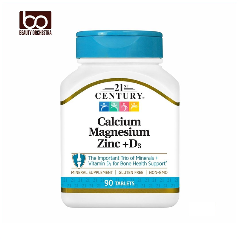 Picture of 21st Century Cal Mag Zinc +D Tablets, 90 Count (Calcium, Magnesium, Zinc with D3)