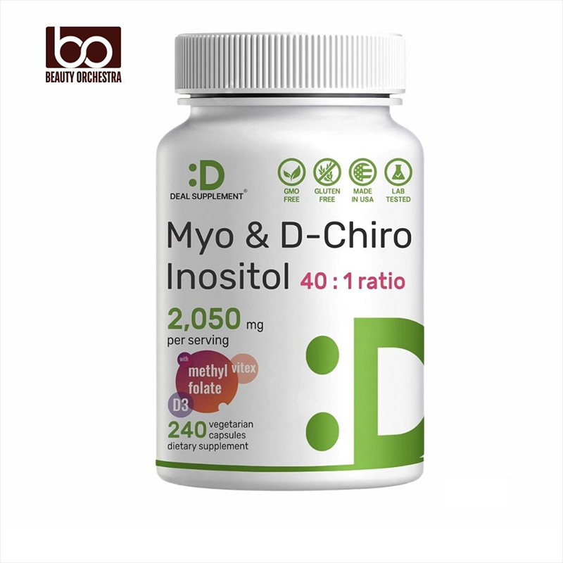 Picture of Deal supplement Myo-Inositol & D-Chiro Inositol Supplement (40:1) 2,050mg Per Serving, 240 Veggie Capsules – with Folate, Vitamin D3, & Vitex Complex – Women Health Supplements – Non-GMO