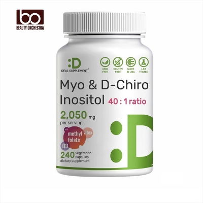 Picture of Deal supplement Myo-Inositol & D-Chiro Inositol Supplement (40:1) 2,050mg Per Serving, 240 Veggie Capsules – with Folate, Vitamin D3, & Vitex Complex – Women Health Supplements – Non-GMO