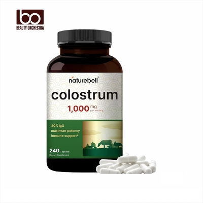 Picture of Naturebell Colostrum Supplement 1,000mg Per Serving 240 Capsules | Grass Fed Bovine Colostrum from Mother's First Milk – 40% IgG