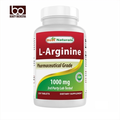 Picture of Best Naturals L-Arginine 1000 mg 120 Tablets - Pharmaceutical Grade L Arginine supplement promotes nitric oxide synthesis