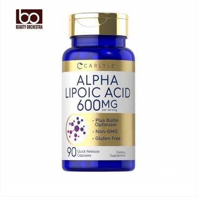 Picture of Carlyle Alpha Lipoic Acid 600mg | Plus Biotin Optimizer | 90 Capsules | Non-GMO & Gluten Free Supplement