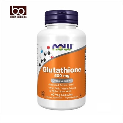 Picture of NOW Glutathione 500 mg With Milk Thistle Extract & Alpha Lipoic Acid Free Radical Neutralizer 60 Veg Capsules