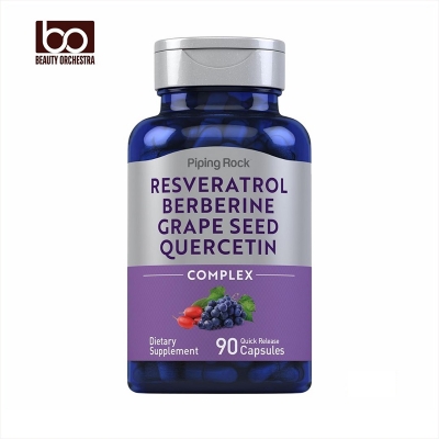 Picture of Piping Rock Resveratrol Berberine Grape Seed & Quercetin | 90 Capsules | Non-GMO Gluten Free Supplement