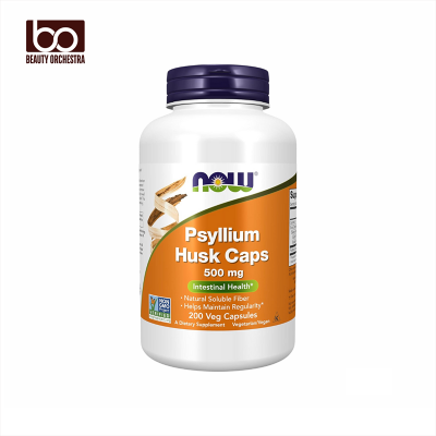 Picture of NOW Foods Supplements Psyllium Husk Caps 500 mg Project Verified Natural Soluble Fiber Intestinal Health 200 Veg Capsules