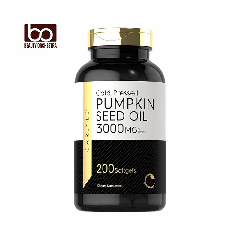 Picture of Carlyle Pumpkin Seed Oil | 3000mg | 200 Softgel Capsules | Non-GMO and Gluten Free Formula | Cold Pressed Dietary Supplement