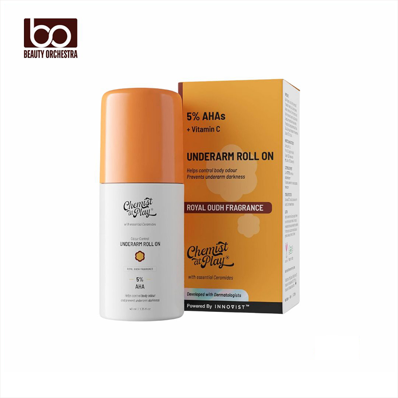 Picture of Chemist at Play UnderArm Roll-On with 5% AHA Lactic Acid & 1% Mandelic Acid Royal Oudh Fragrance -40ml