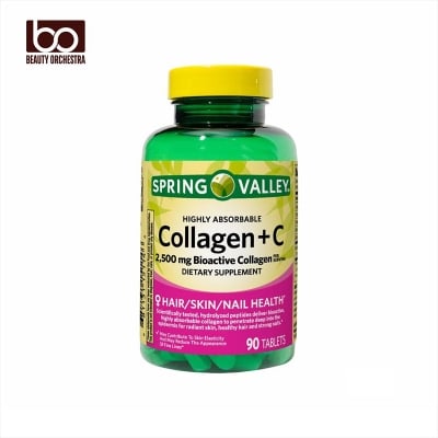Picture of Spring Valley Collagen + C Highly Absorbable for Hair/Skin/Nail Health 2,500 mg 90 Tablets