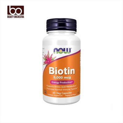 Picture of NOW  Biotin 5,000 mcg Amino Acid Metabolism Energy Production 60 Veg Capsules