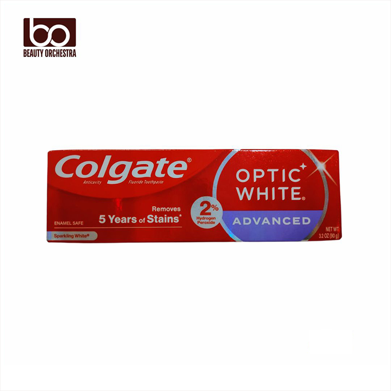 Picture of Colgate Optic White Advanced Hydrogen Peroxide Toothpaste 90gm (USA), Teeth Whitening Toothpaste Pack Enamel-Safe Formula Helps Remove Tea 1 Pack (Made In USA)