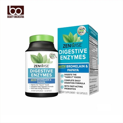 Picture of Zenwise Digestive Enzymes and Bromelain for Gut Health -  60 Capsules