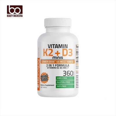 Picture of Bronson Vitamin K2 + D3 Minis (MK7) with D3 Lower Dose 45mcg & 1000 IU - 360 Tablets