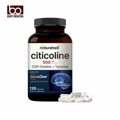 Picture of NatureBell Citicoline Capsule Made with Colineclear 500mg Citicoline Plus 50mg Tyrosine Per Serving 120 Capsules